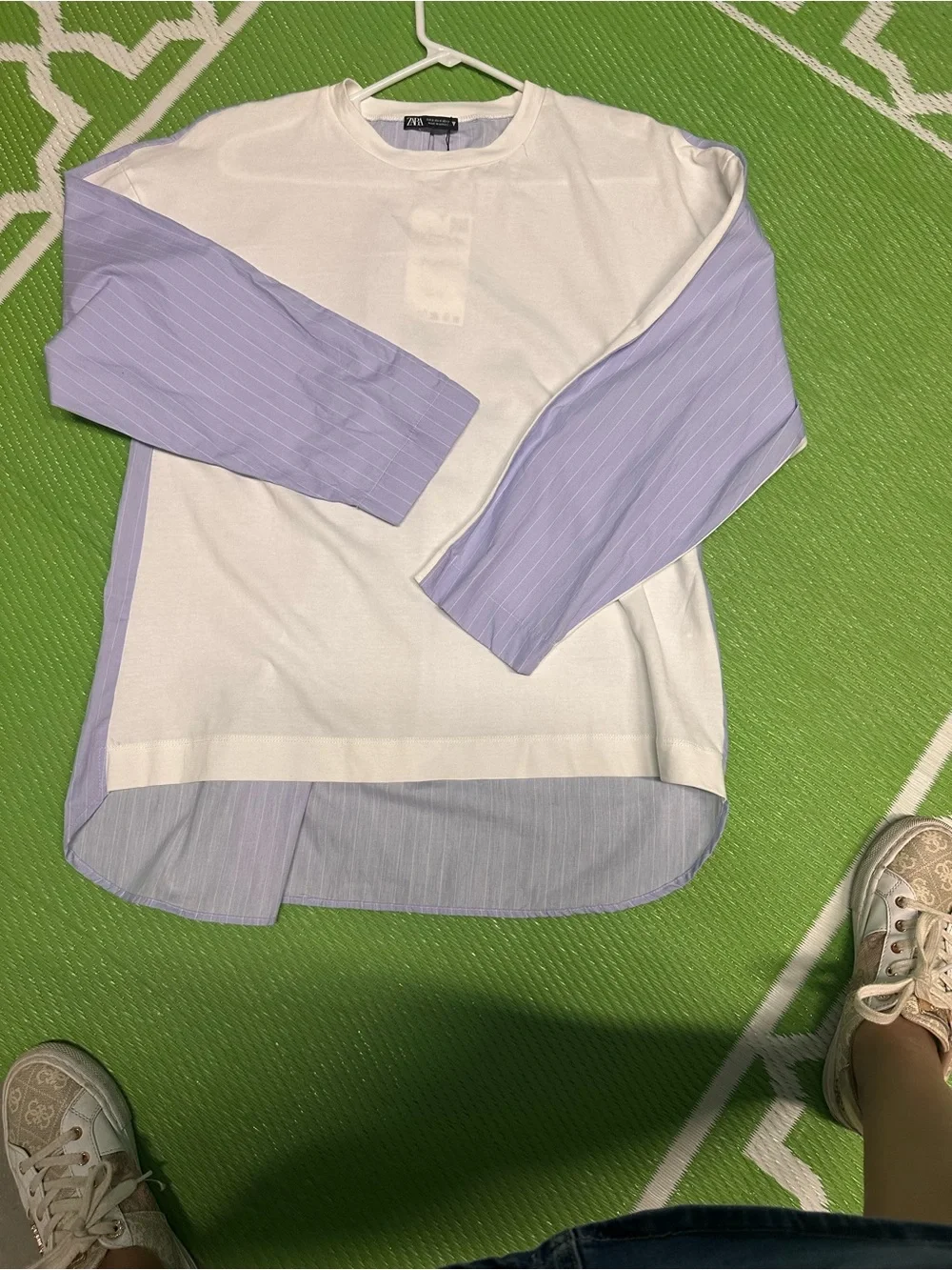 Zara White Crewneck Long Sleeve Shirt with Retail Tag - Picture 7 of 8